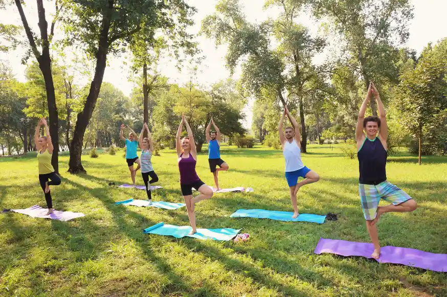 Community yoga group