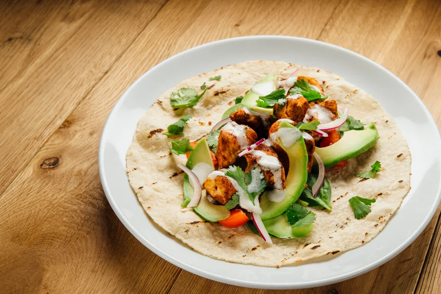 Chicken and avocado wrap