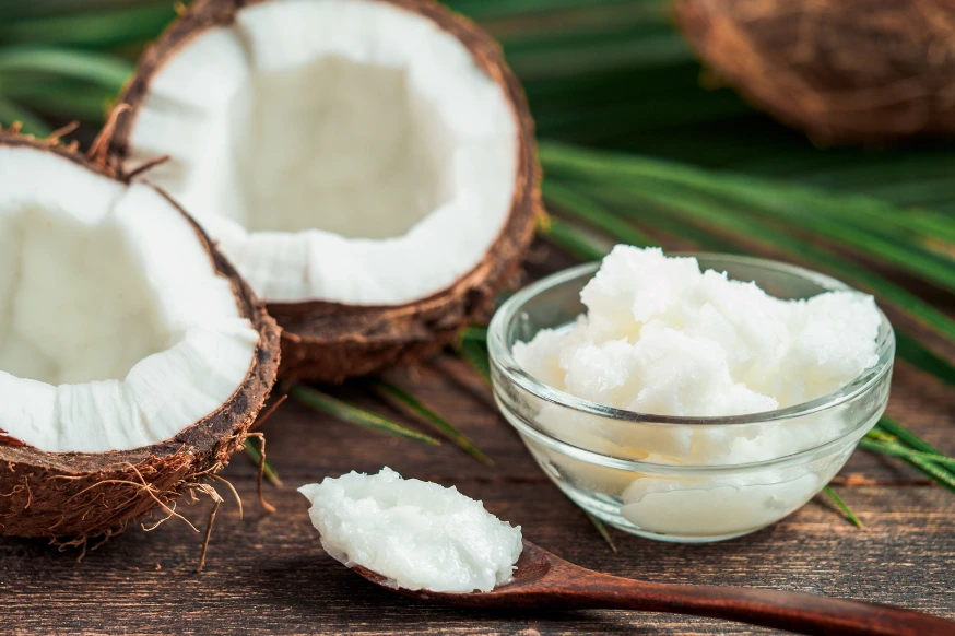 Coconut oil and a coconut