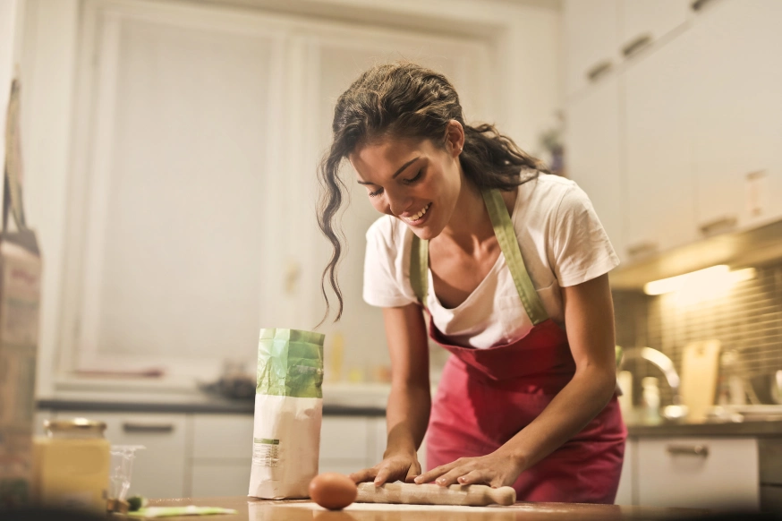 Woman baking as her hobby