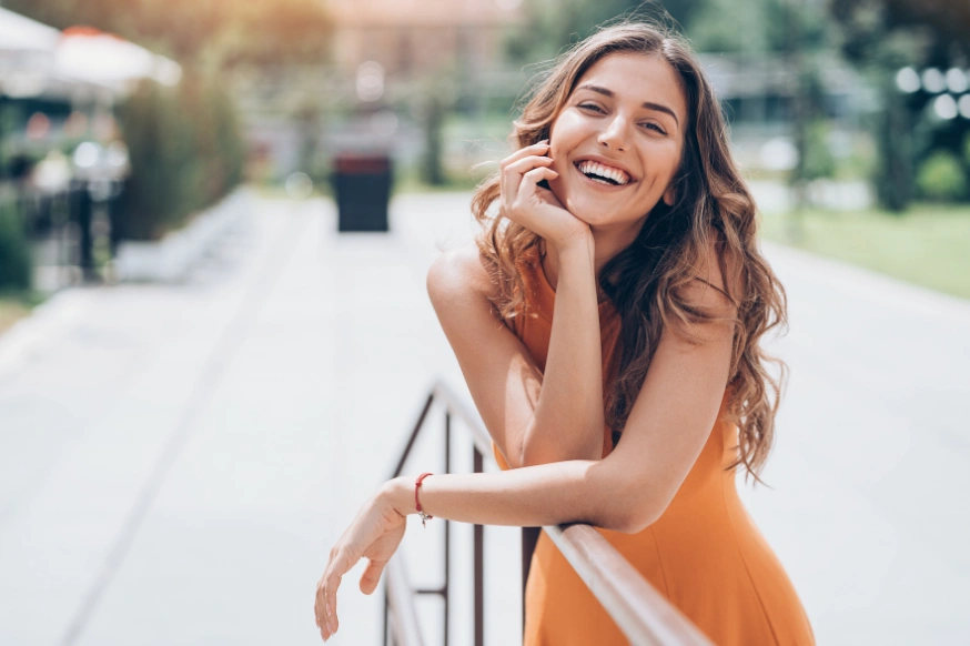 Happy woman with healthy teeth and gums