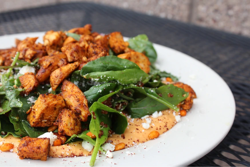 Chicken and spinach dish